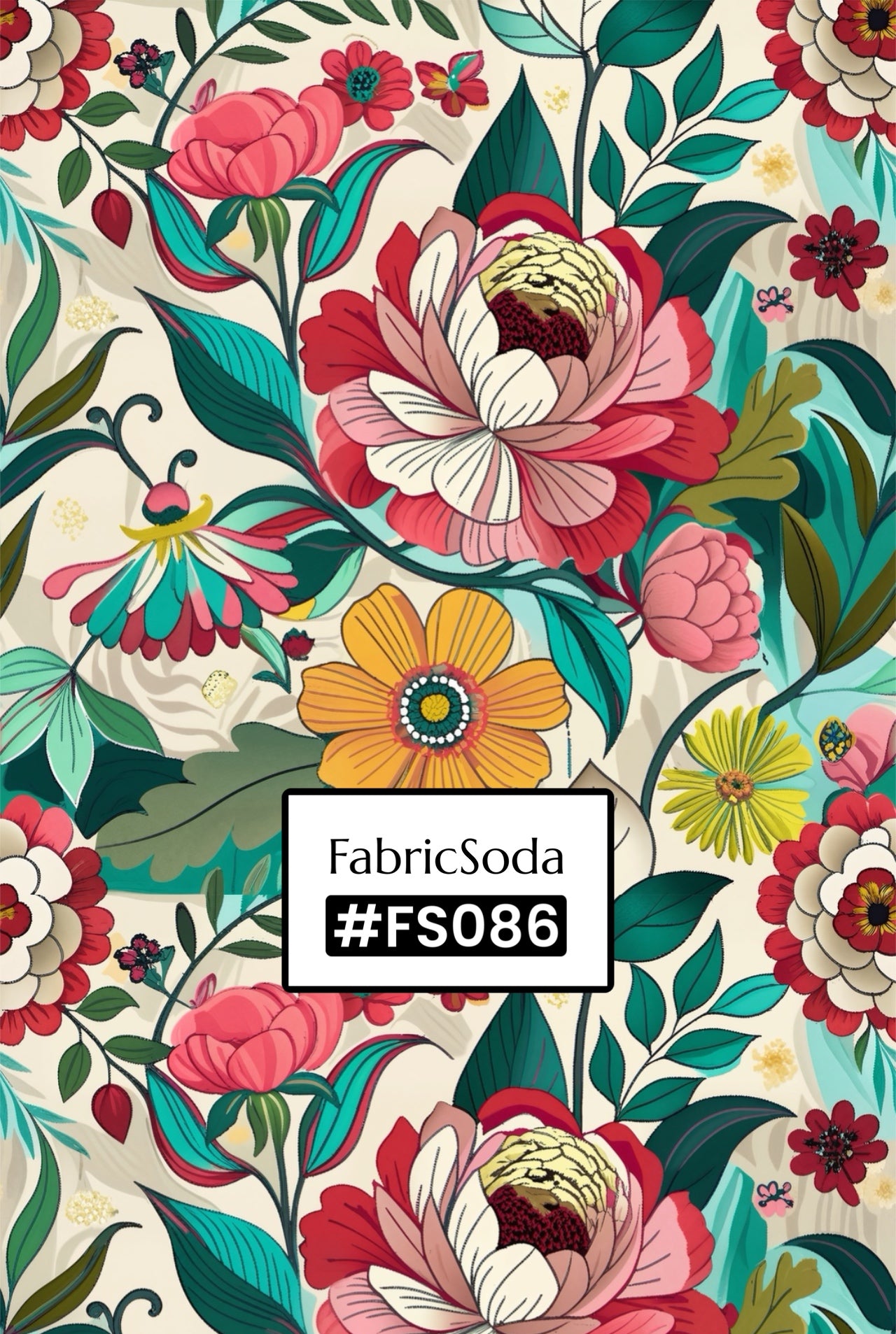 FS086 Colourful Flower Printed Fabric