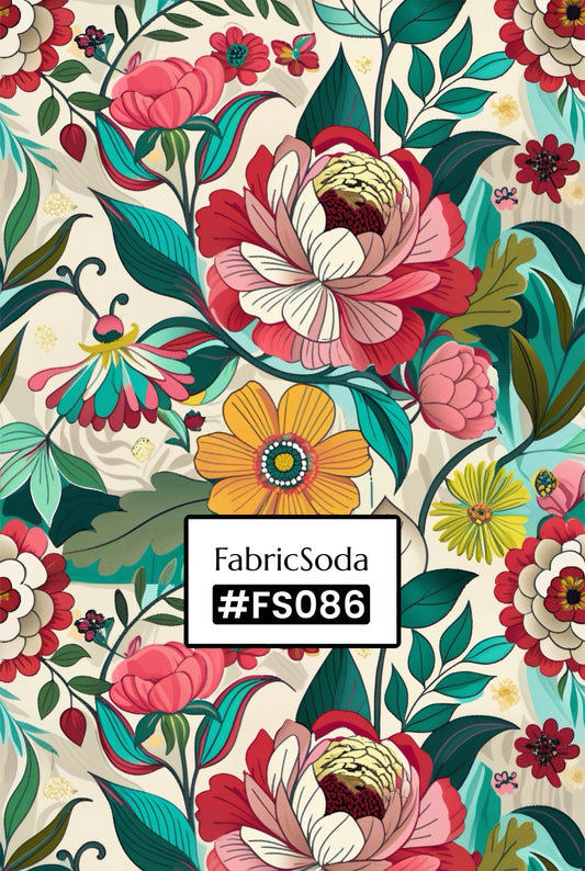 FS086 Colourful Flower Printed Fabric