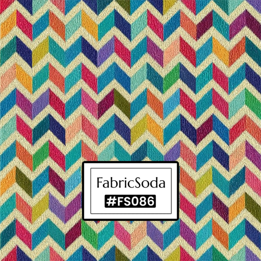 FS086 Multcolours Geometric Cotton Printed Fabric