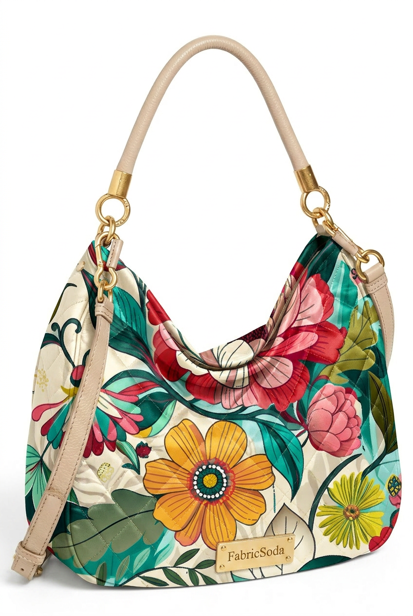 FS086 Multicolour Flower Printed Fabric