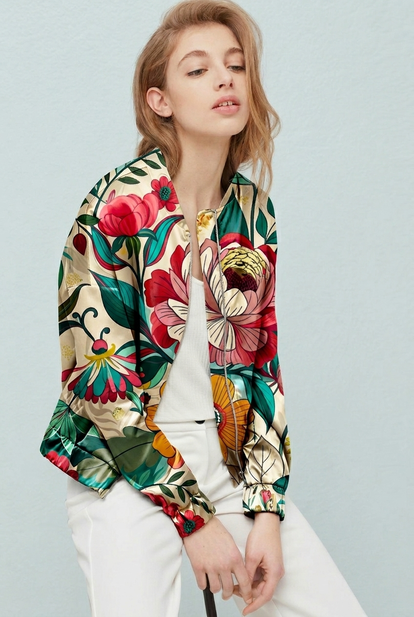 FS086 Multicolour Flower Printed Fabric