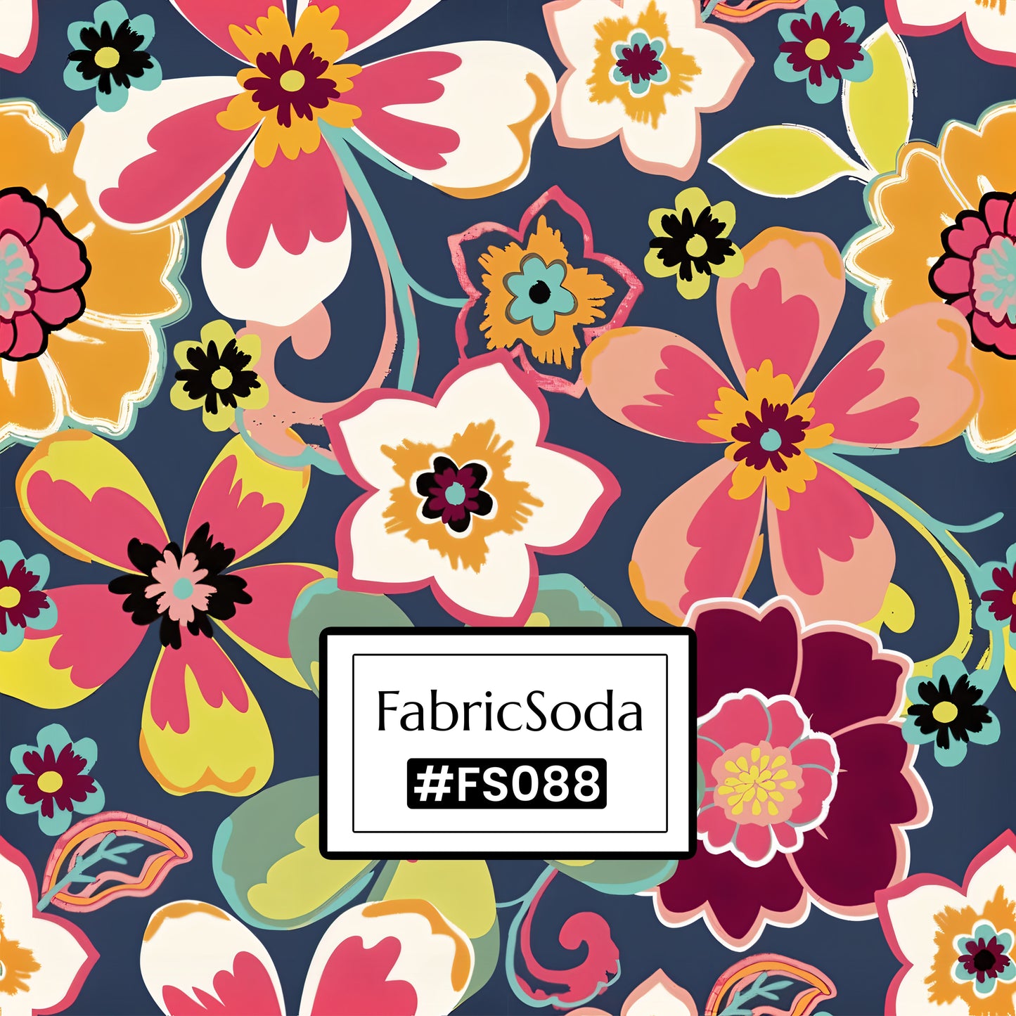 FS088 Colourful Blooming Flowers Printed Fabric