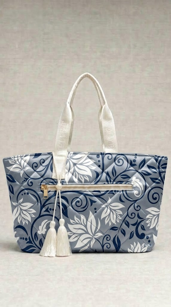 FS089 Greyish Blue Floral Seamless Pattern PNG
