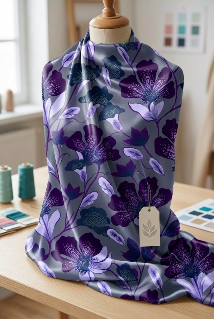 FS089 Violet Garden Floral Fabric