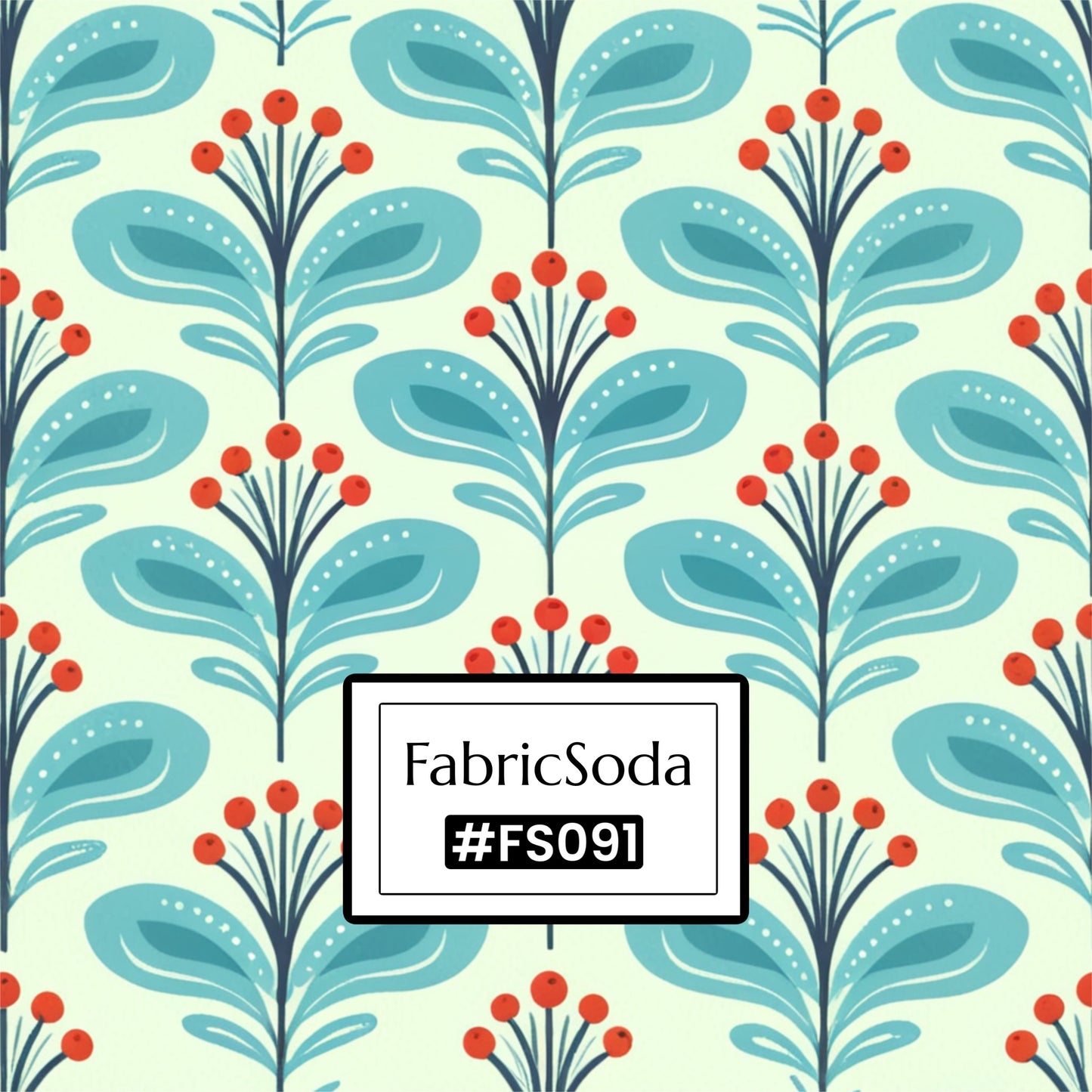 FS091 Fancy Blue Floral Printed Fabric