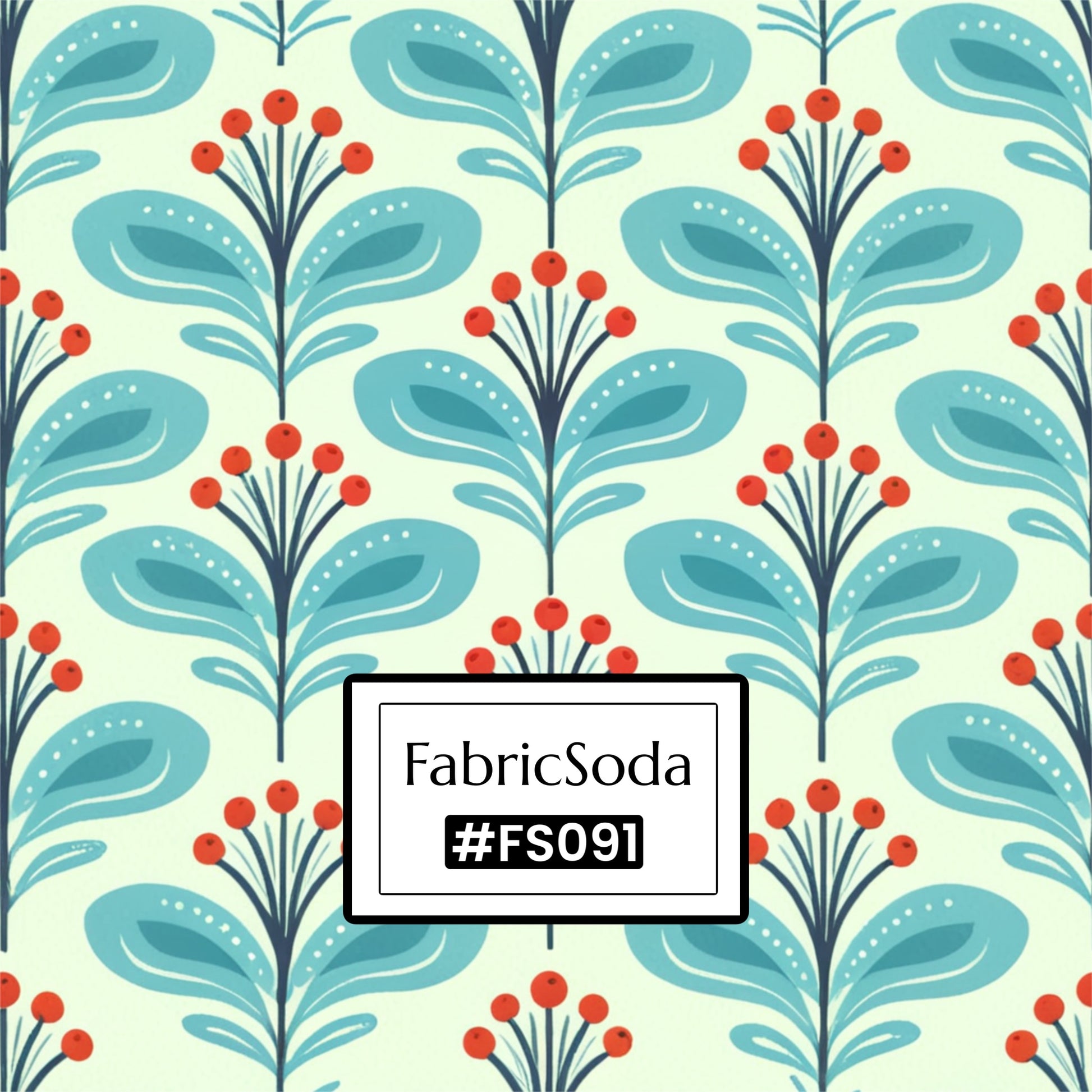 FS091 Fancy Blue Floral Printed Fabric