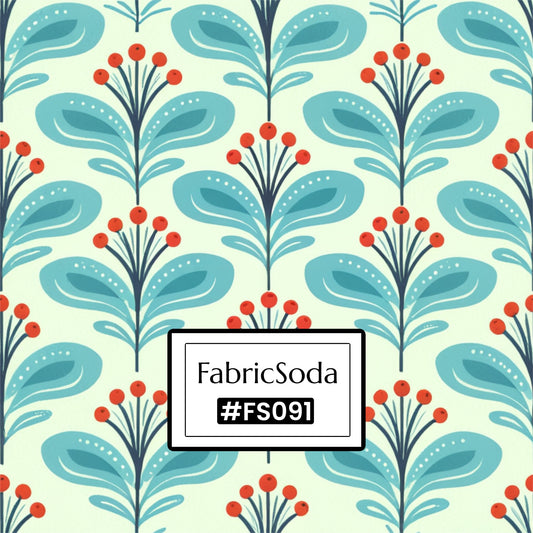 FS091 Fancy Blue Floral Printed Fabric