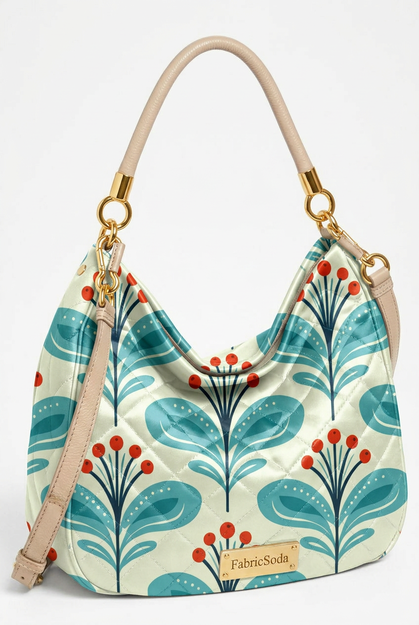 FS091 Fancy Blue Floral Printed Fabric