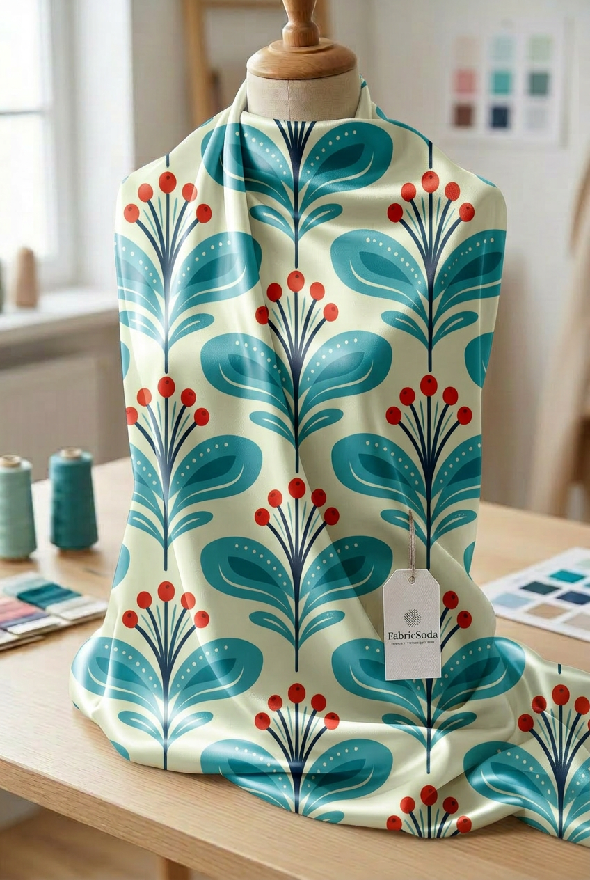 FS091 Fancy Green Floral Fabric
