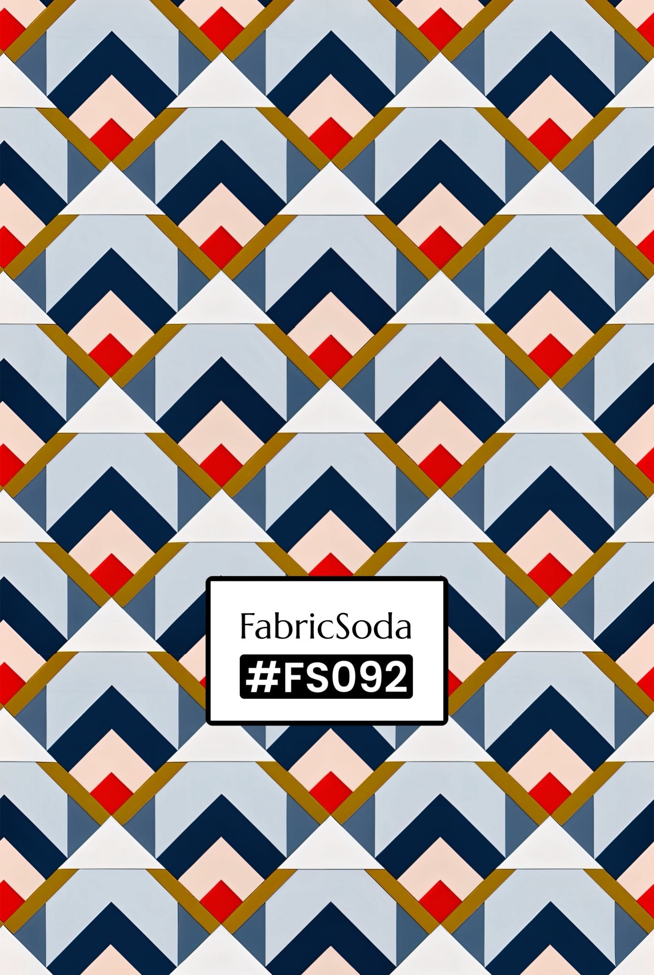 FS092 Blue Arrow Geometric Fabric