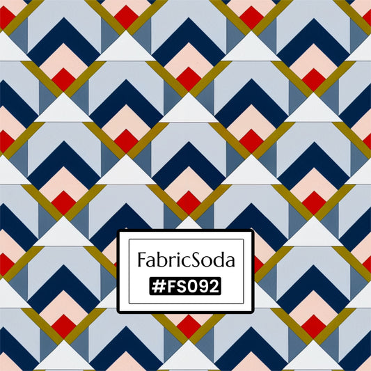 FS092 Geometric Arrow Tile Printed Fabric