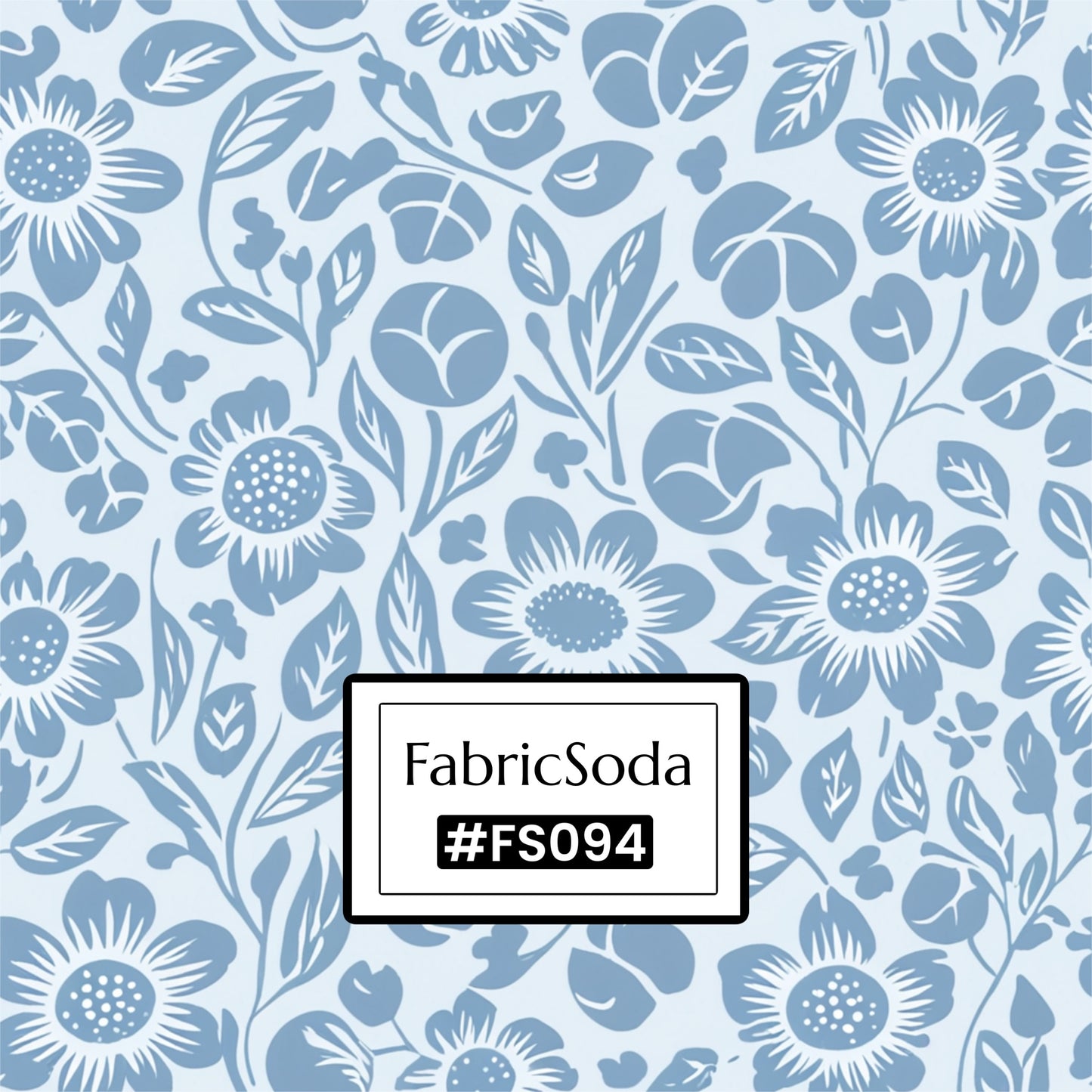 FS094 Light Blue Floral Seamless Pattern PNG, blue floral pattern 