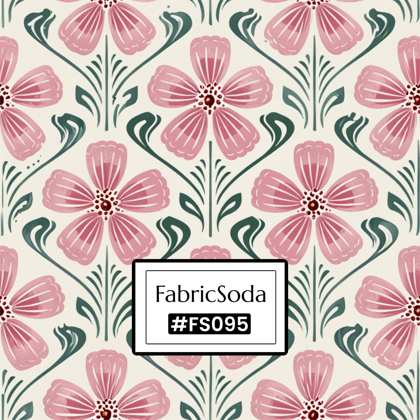 FS095 Pink Flower Printed Fabric