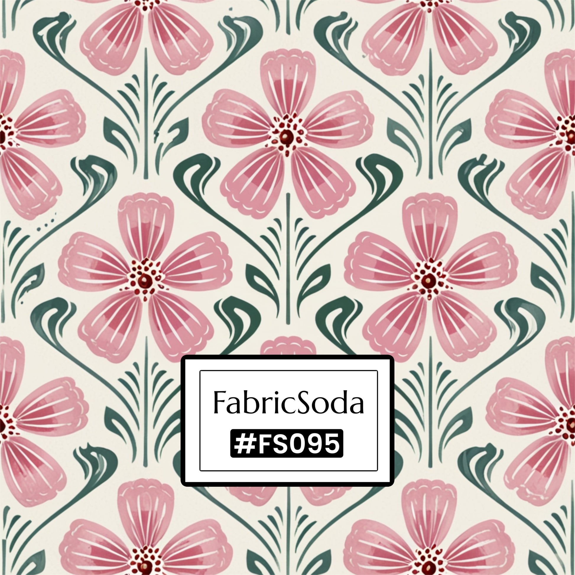 FS095 Pink Flower Printed Fabric