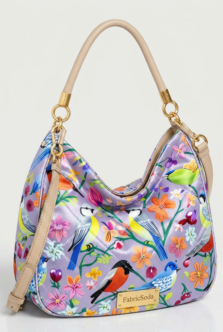 FS097 Vibrant Birds Floral Printed Fabric