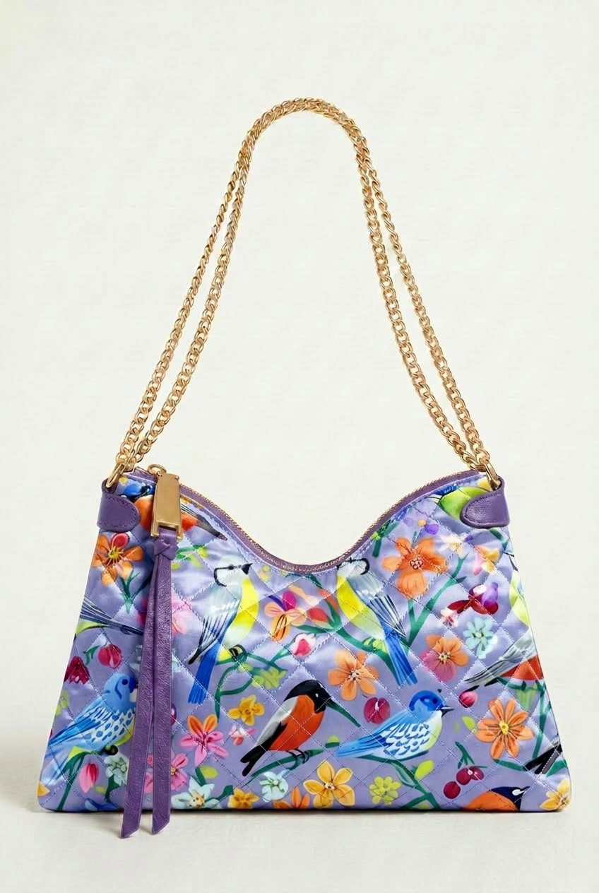 FS097 Vibrant Birds Floral Printed Fabric