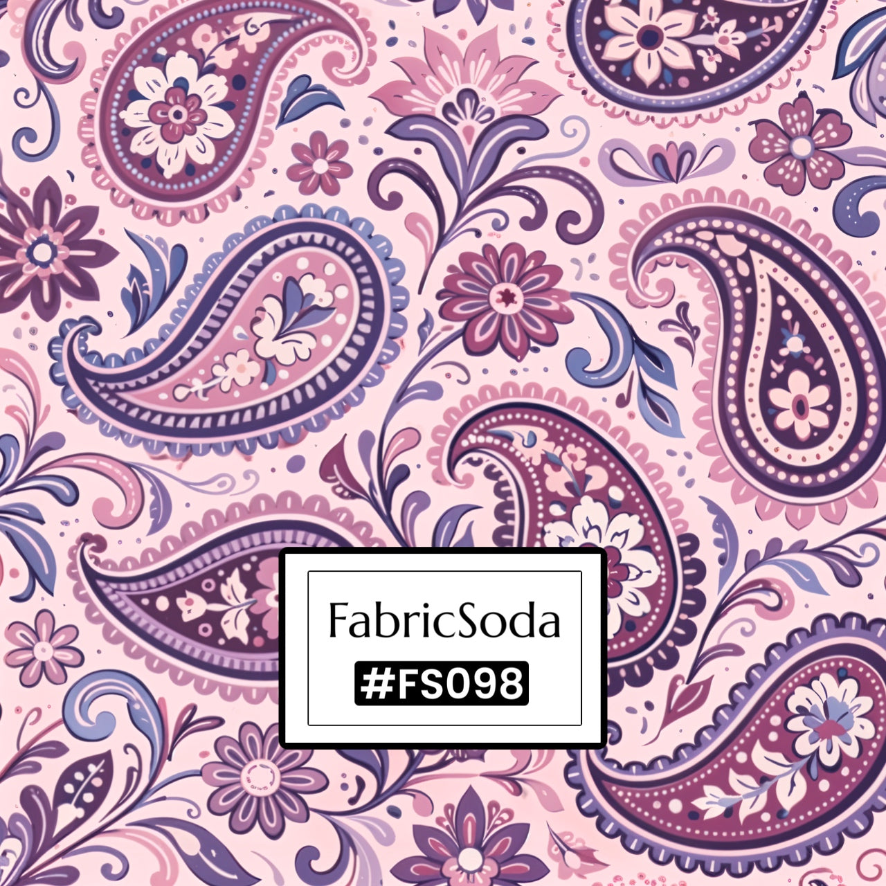 FS098 Pink Floral Paisley Printed Fabric