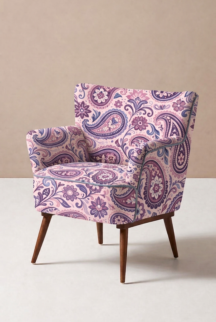 FS098 Pink Floral Paisley Printed Fabric