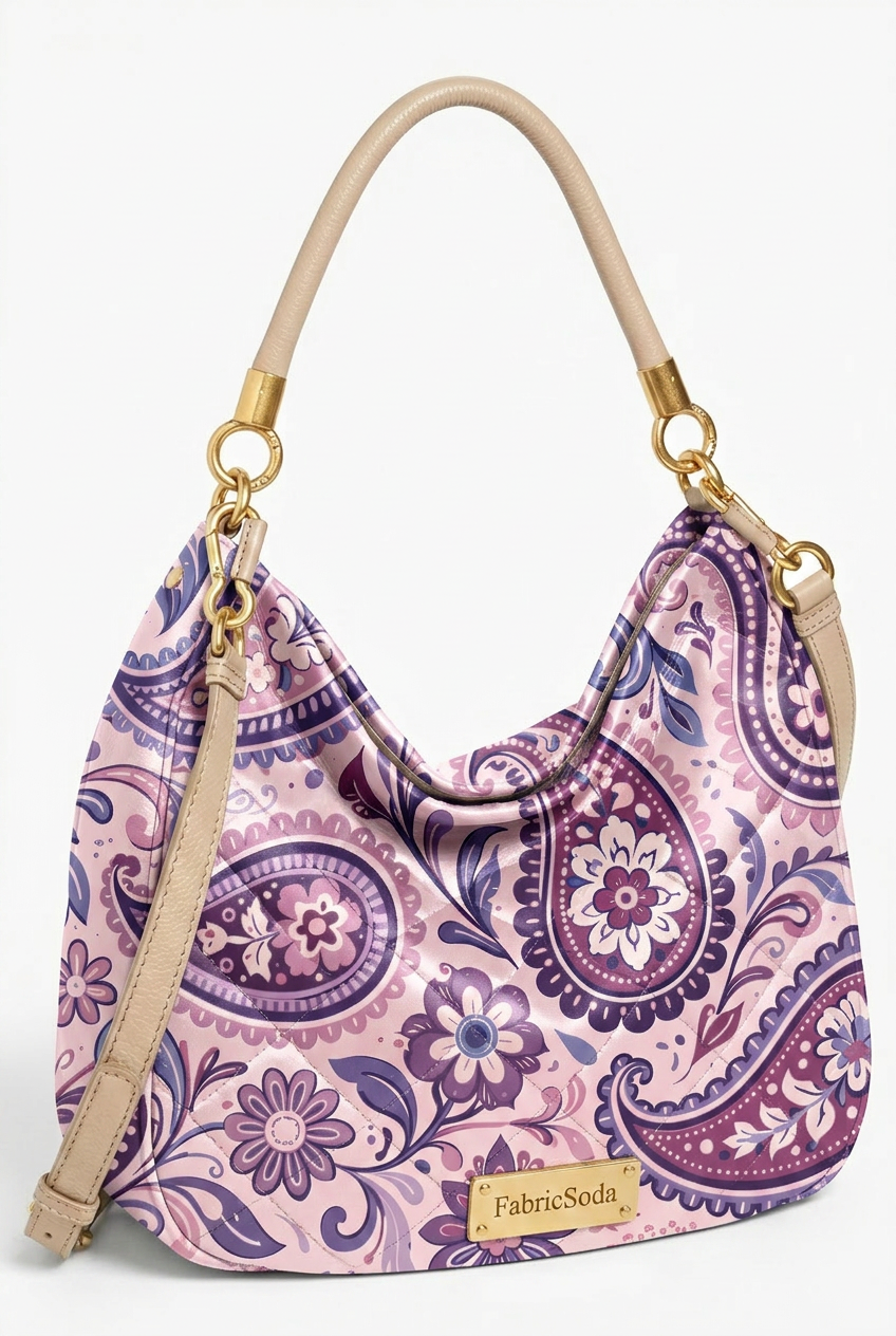 FS098 Pink Floral Paisley Printed Fabric