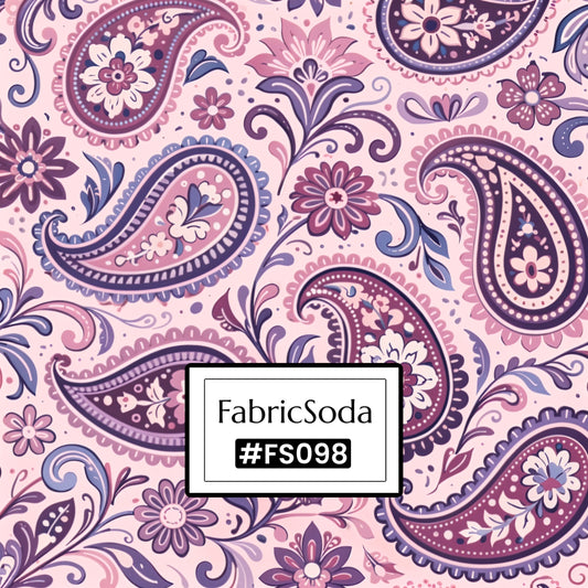 FS098 Pink Floral Paisley Seamless Pattern PNG