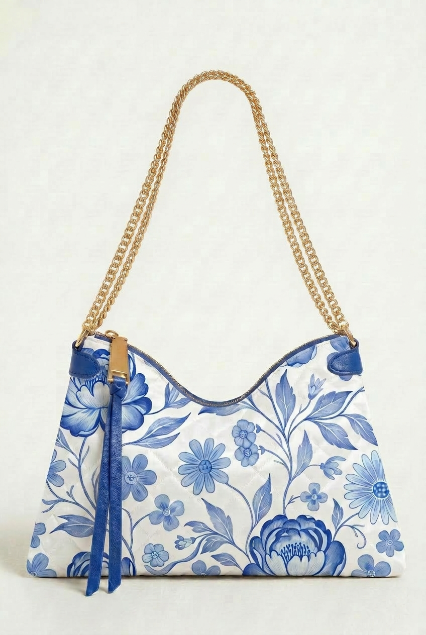 FS099 Blue Floral Printed Fabric