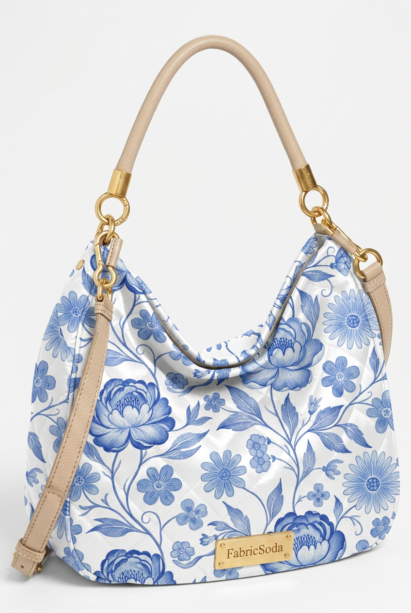 FS099 Blue Floral Printed Fabric