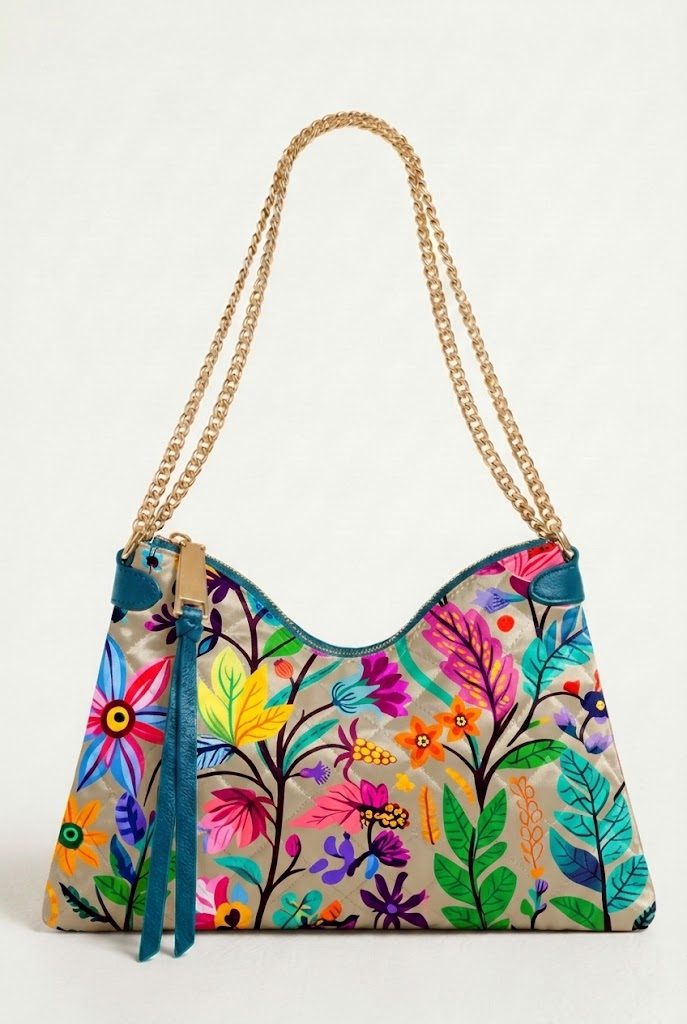 FS100 Wildflower on Beige Printed Fabric