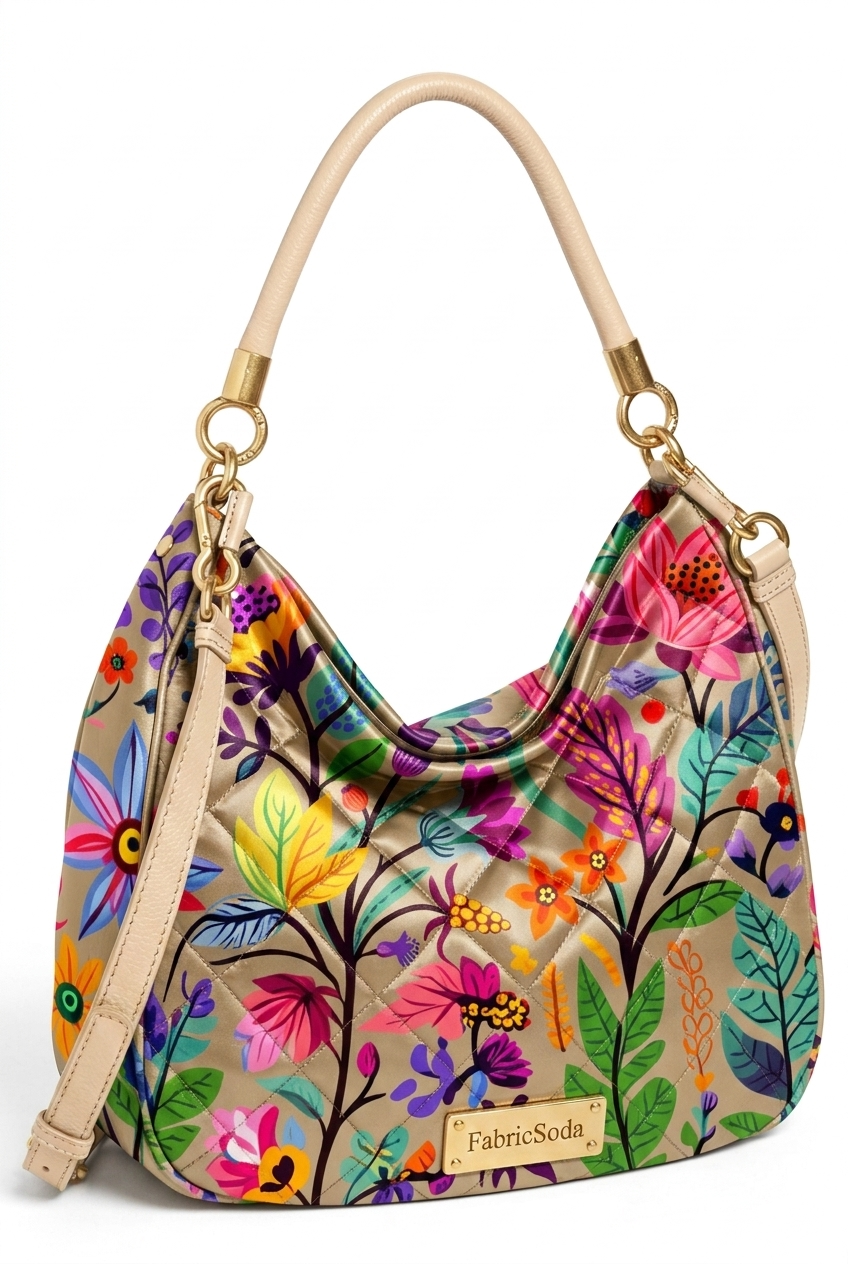 FS100 Wildflower on Beige Printed Fabric
