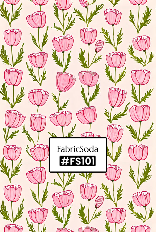 FS101 Fancy Pink Flower Fabric