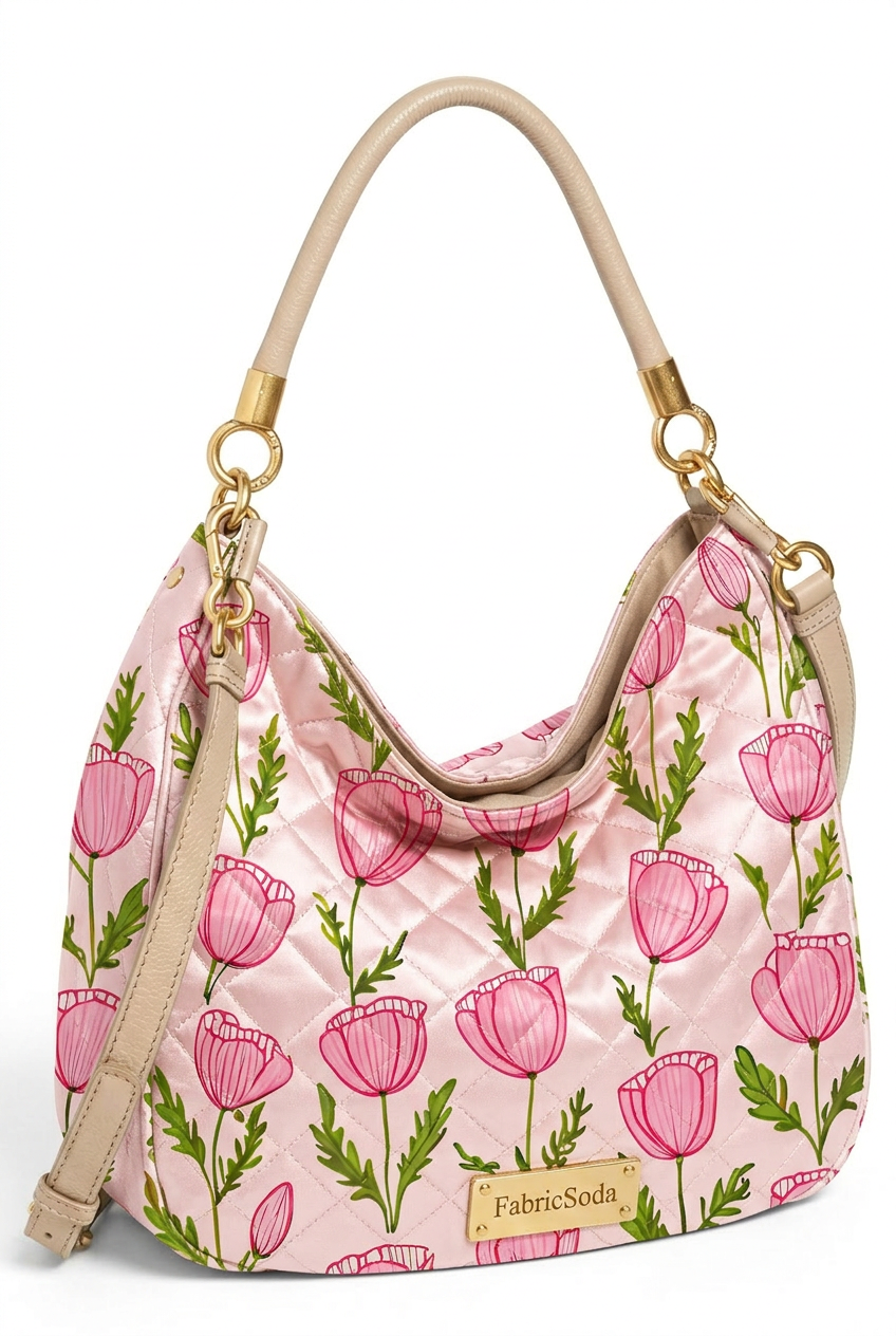 FS101 Pink Flower Printed Fabric