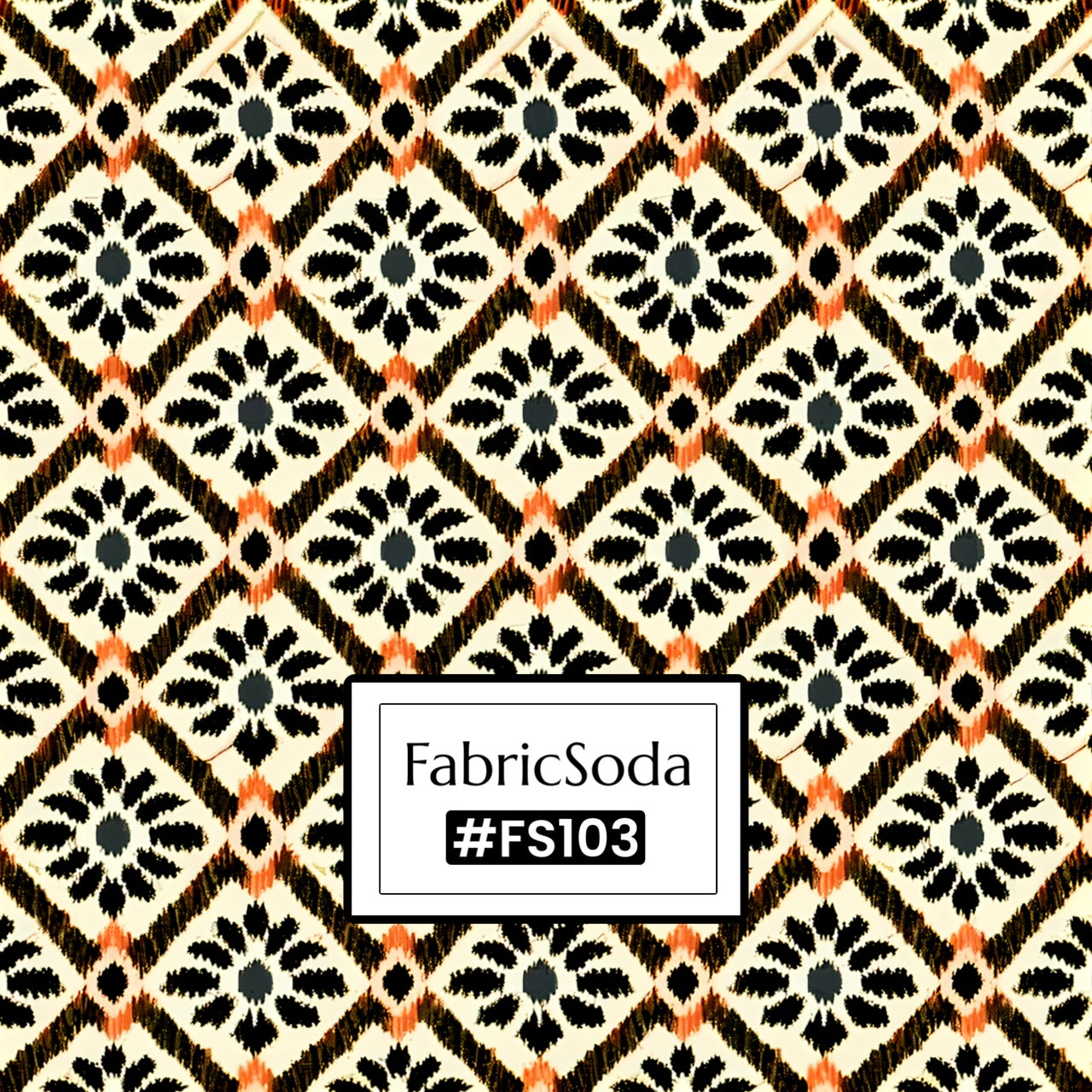 FS103 Ikat Bloom Geometric Printed Fabric