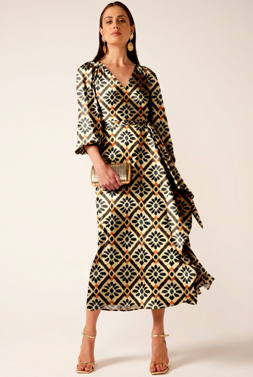 FS103 Ikat Bloom Geometric Printed Fabric