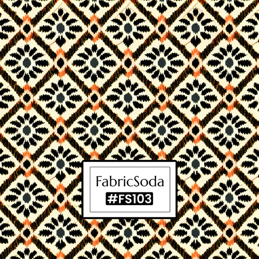 Ikat Bloom Geometric Seamless Pattern PNG