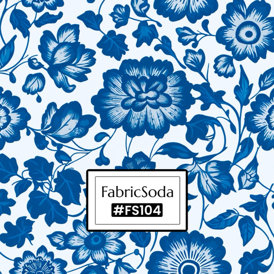 FS104 Blue and White Porcelain Printed Fabric