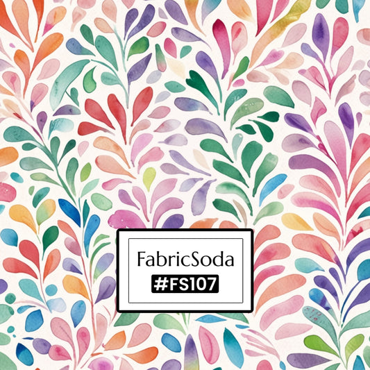 FS107 Watercolour Teardrop Floral Printed Fabric