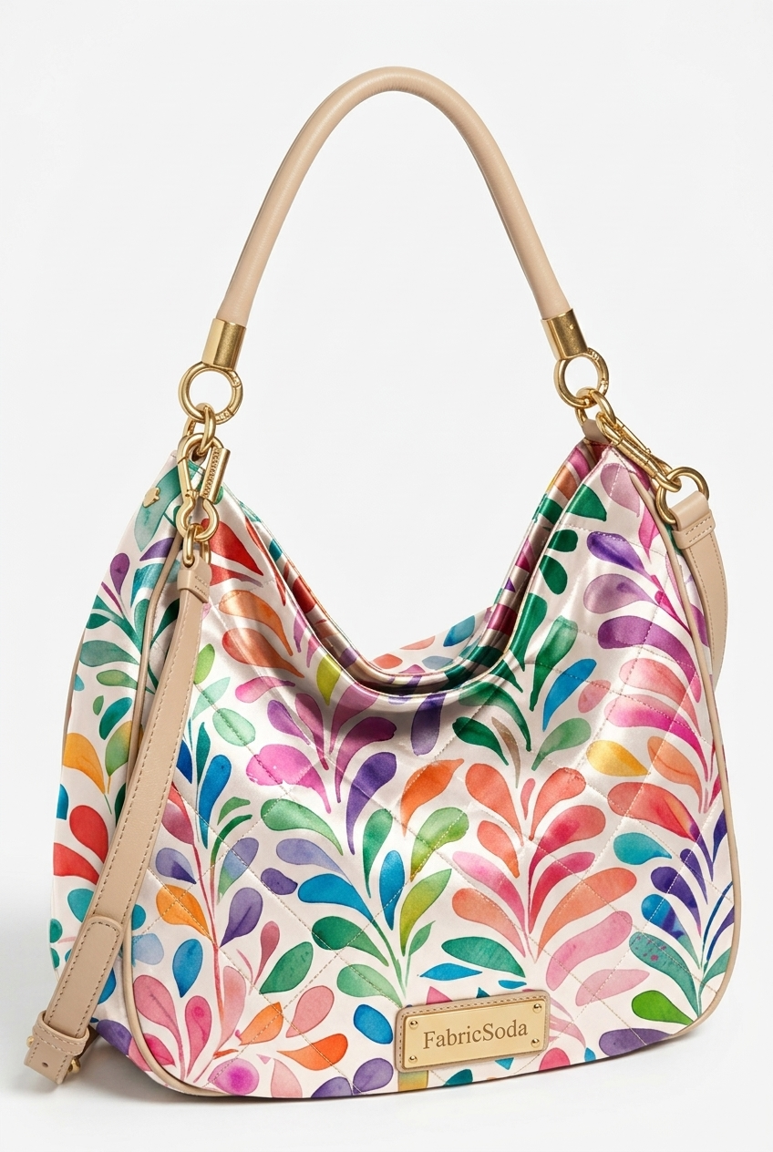 FS107 Watercolour Teardrop Floral Printed Fabric