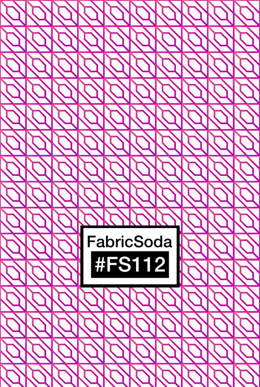 FS112 Pink Geometric Printed Fabric