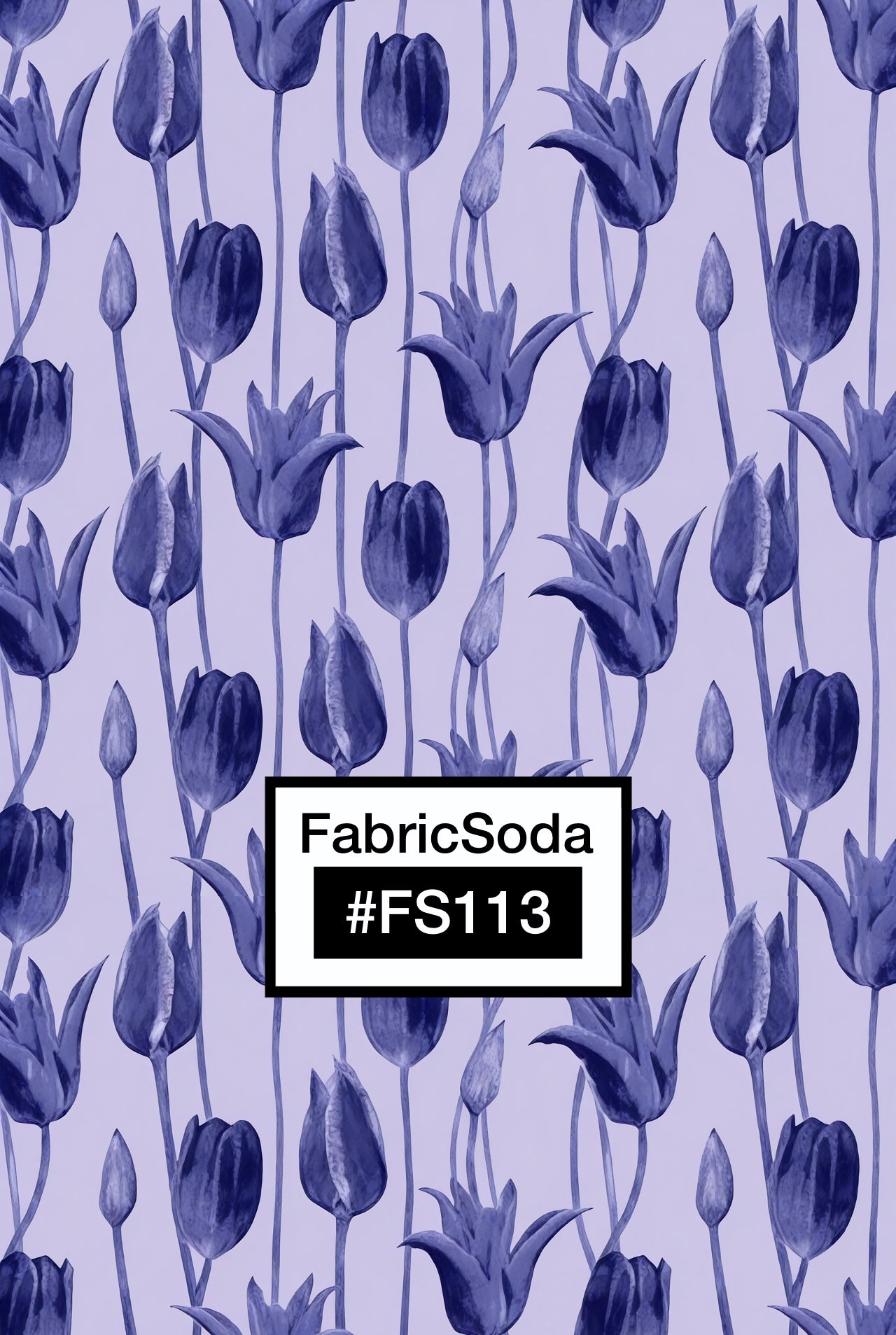 FS113 Purple Tulips Printed Fabric