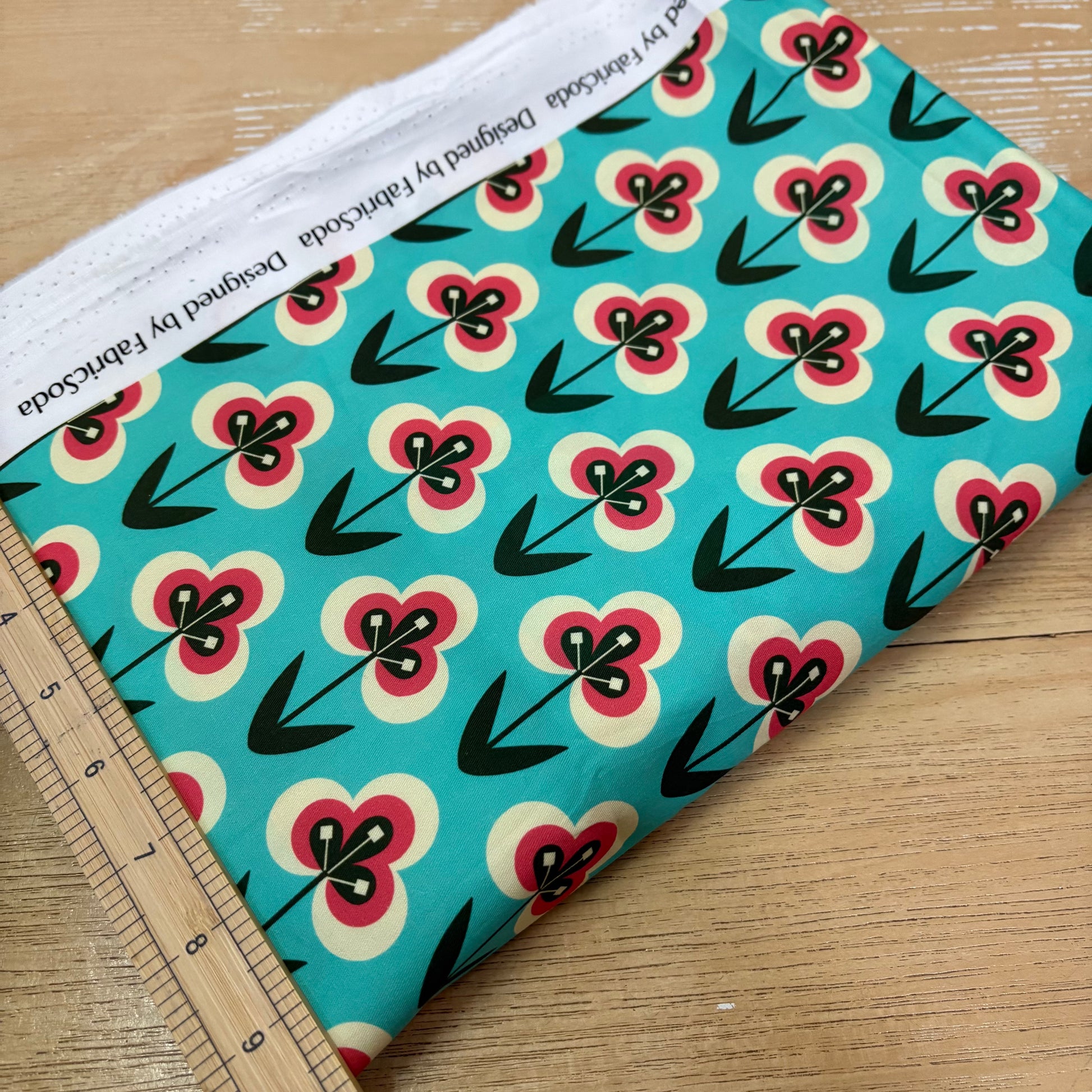 FS002 Green Floral Cotton Printed Fabric