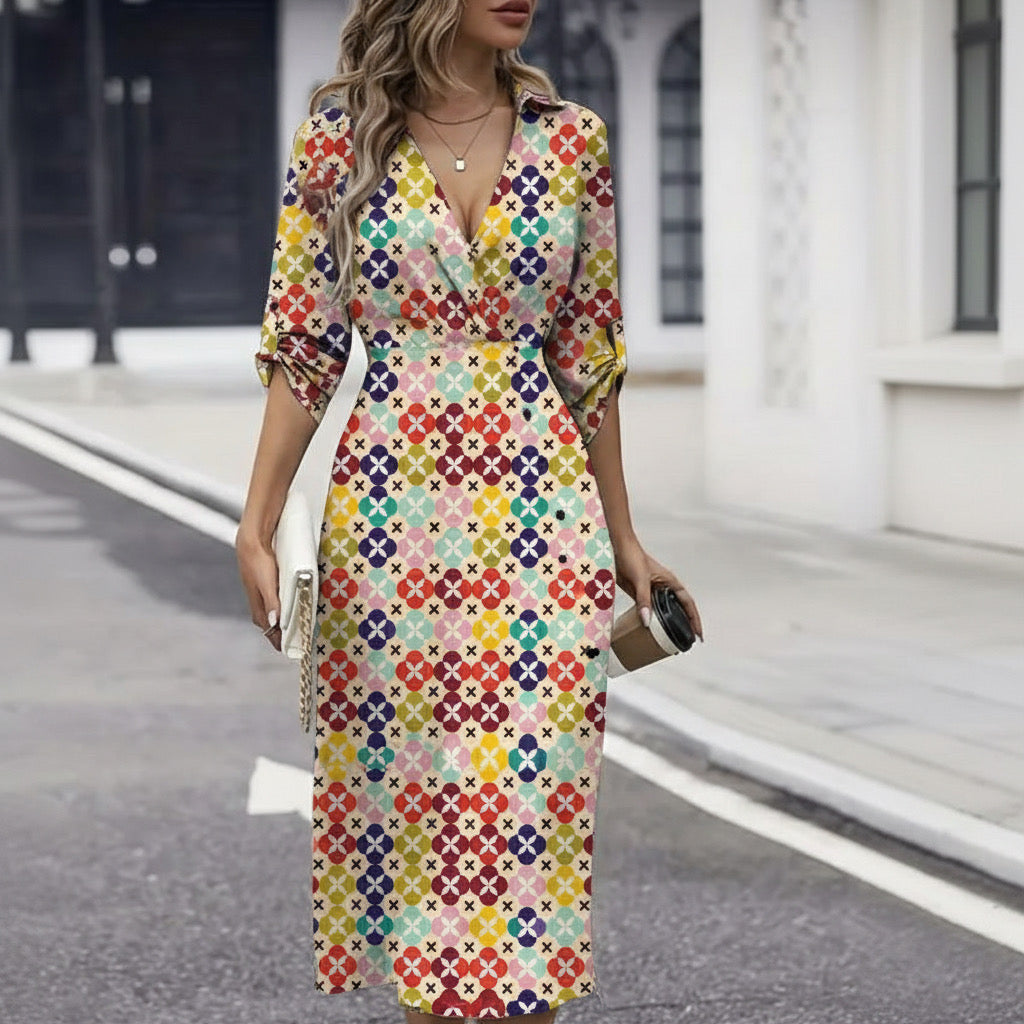 FS083 Multcolours Geometric Cotton Printed Fabric