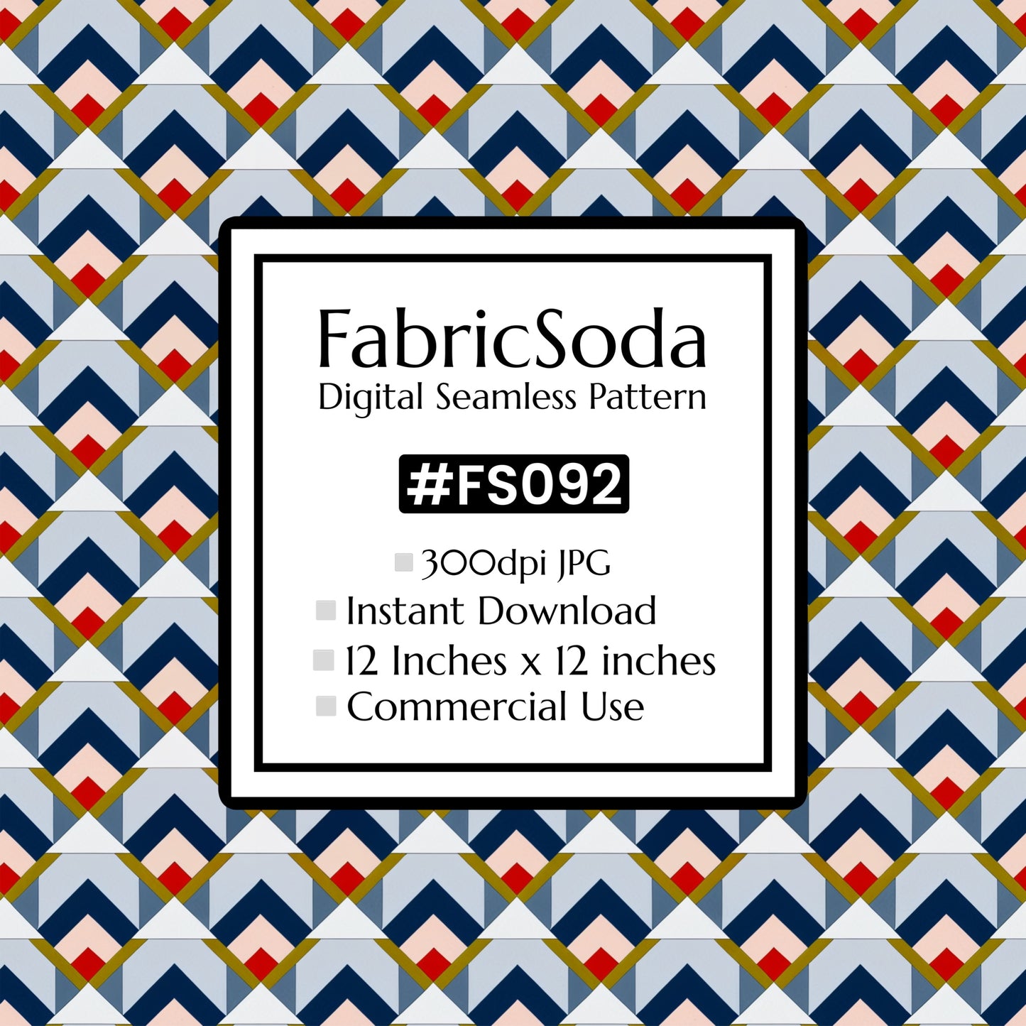 FS092 Geometric Arrow Tile Seamless Pattern PNG