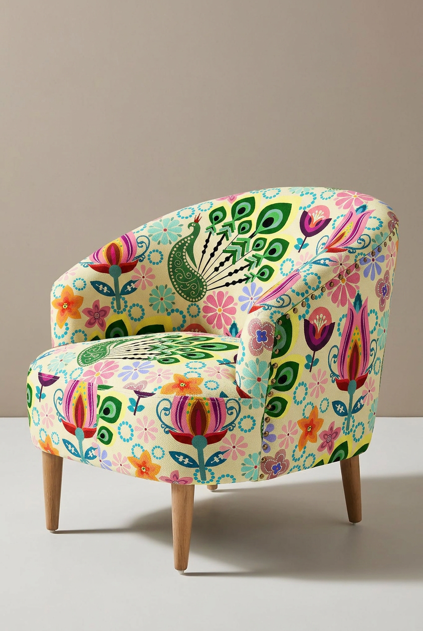FS018 Exotic Peacock Printed Fabric