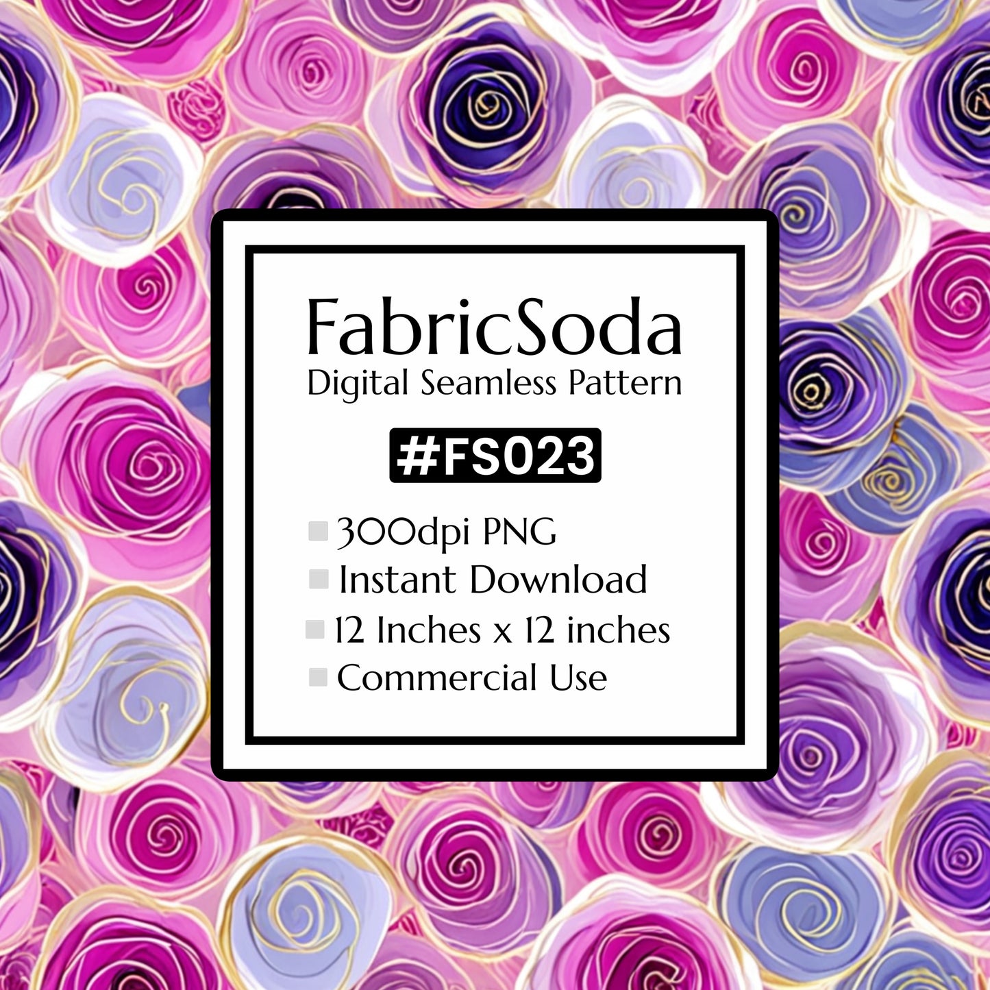 FS023 Pink Purple Flower Seamless Pattern PNG