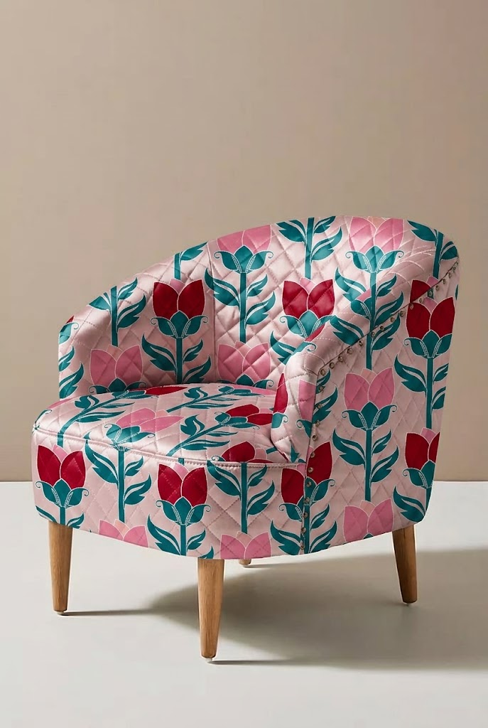FS032 Pink Rose Printed Fabric