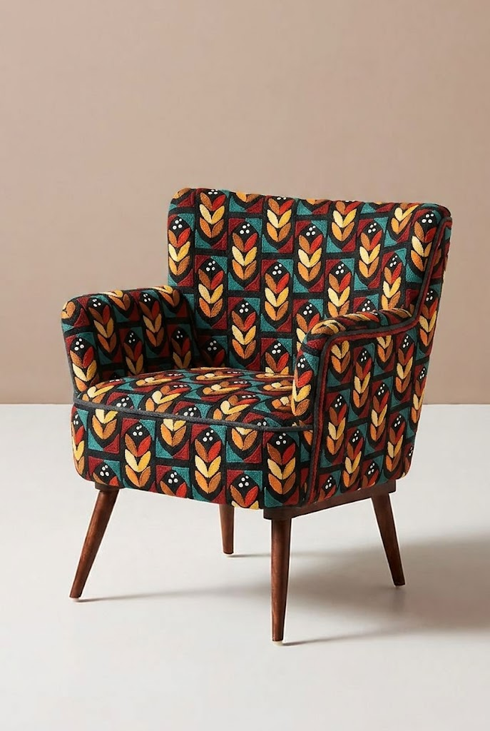 FS037 Brown Geometric Printed Fabric