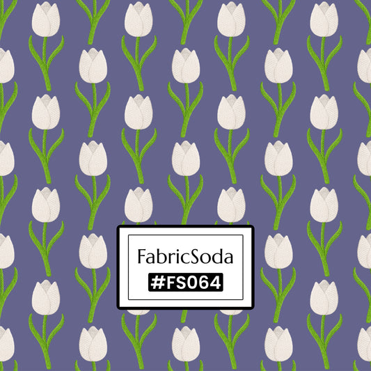 FS064 Purple Tulips Floral Seamless Pattern