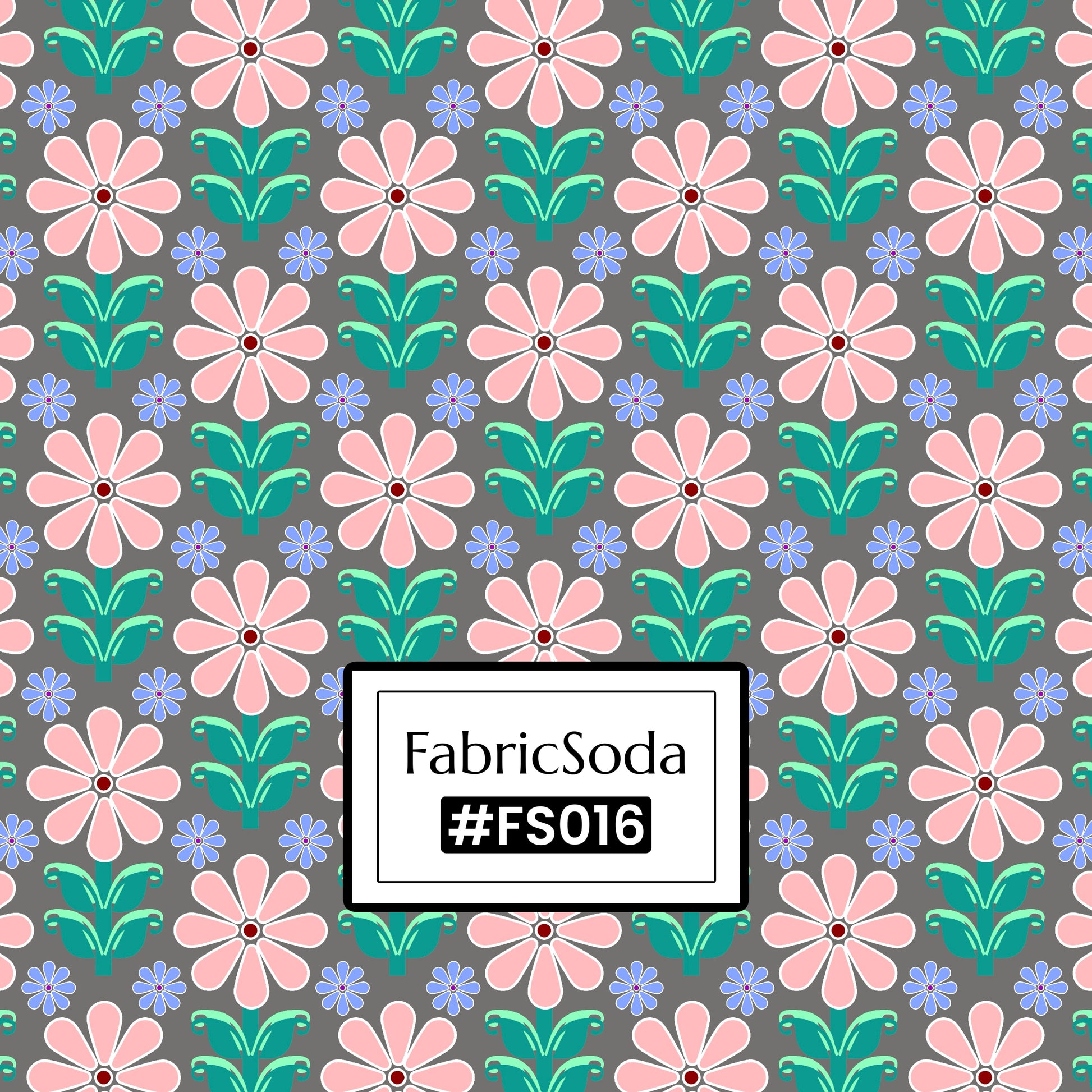 FS016 Pink Floral Cotton Printed Fabric
