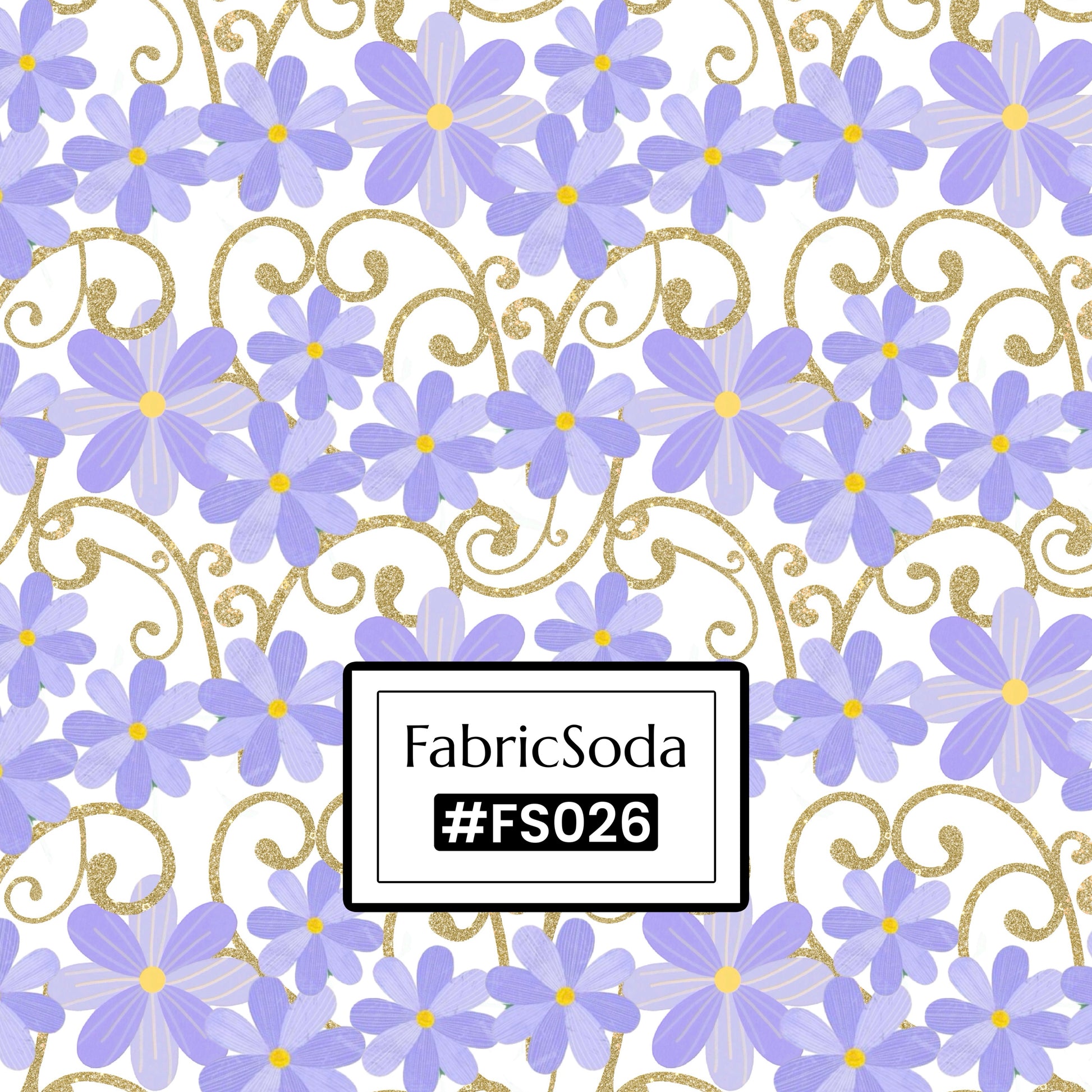 FS026 Lilac Floral Cotton Printed Fabric