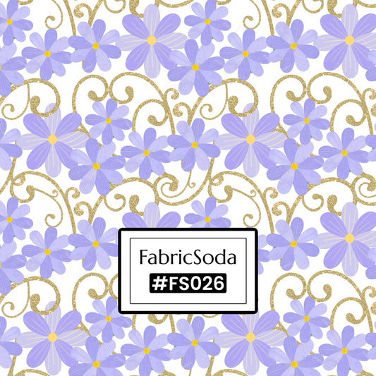 FS026 Lilac Floral Cotton Printed Fabric