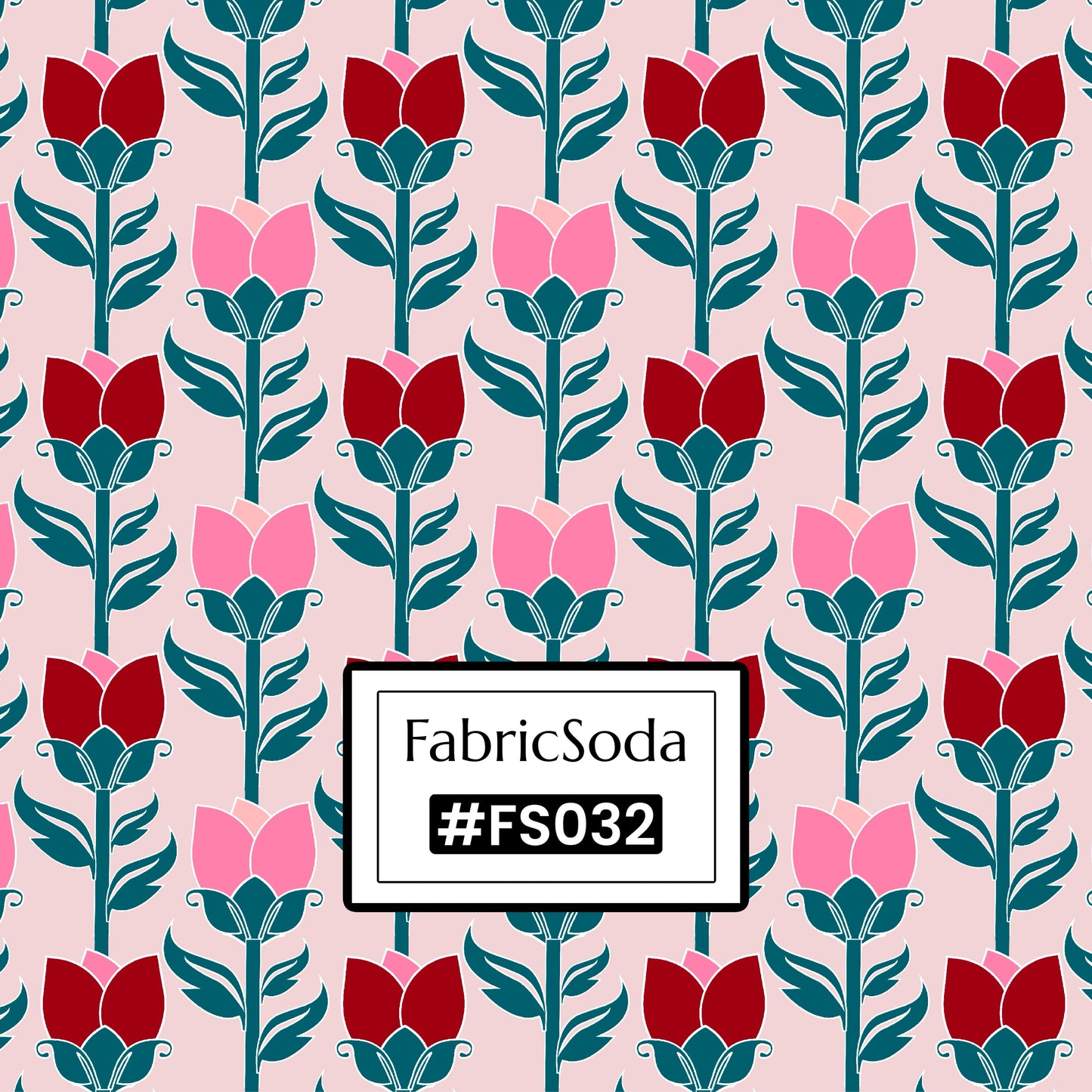 FS032 Pink Rose Cotton Printed Fabric